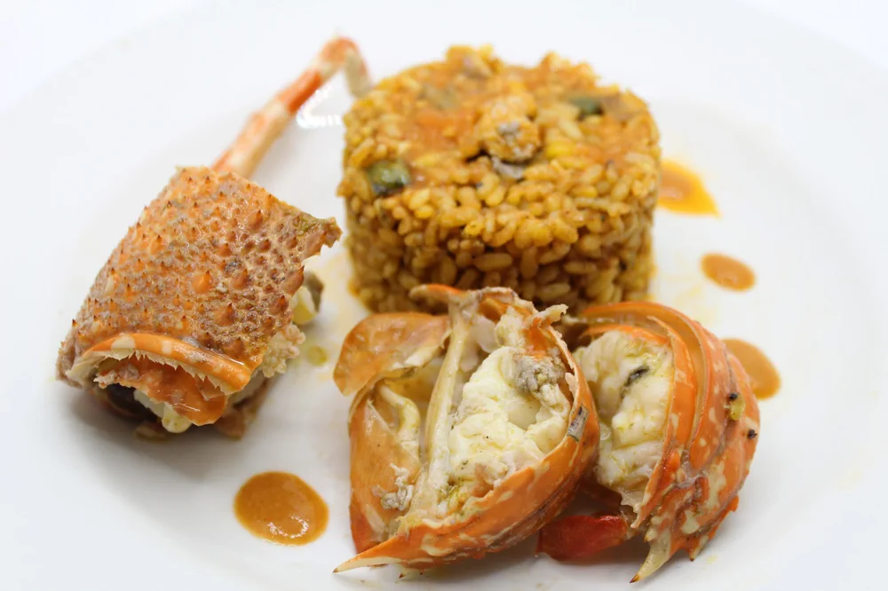 Arroz con langosta por encargo en el Restaurante El Cid, Onda
