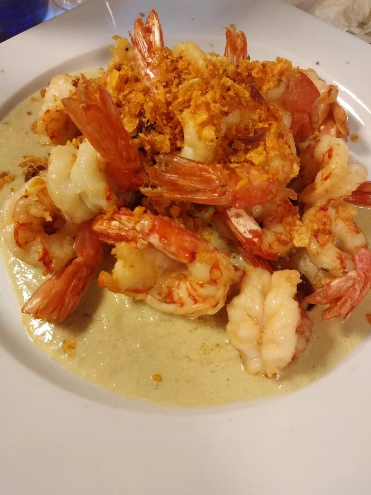 Gambas al ajillo con salsa verde